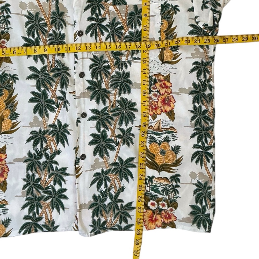 Vintage Hawaiian Pineapple Connection Mens Shirt Rayon Beach Shirt Button Up XL - Picture 8 of 14